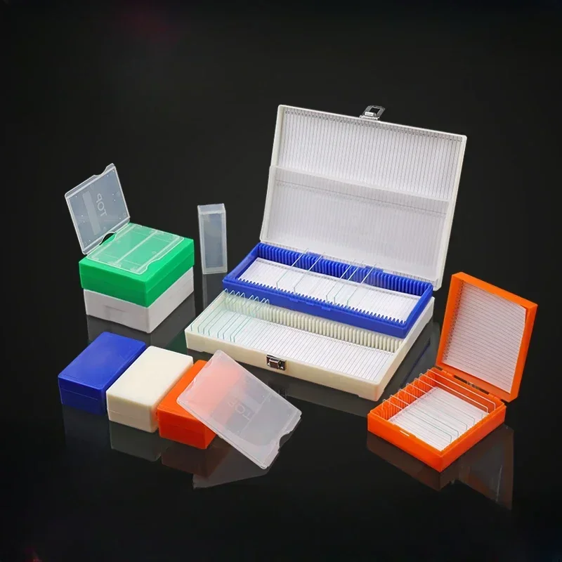 Pathology Slide Storage - 顕微鏡スライドボックス生物学的分解バイオスライススロット収納ボックス長方形顕微鏡ガラス標本ホルダー