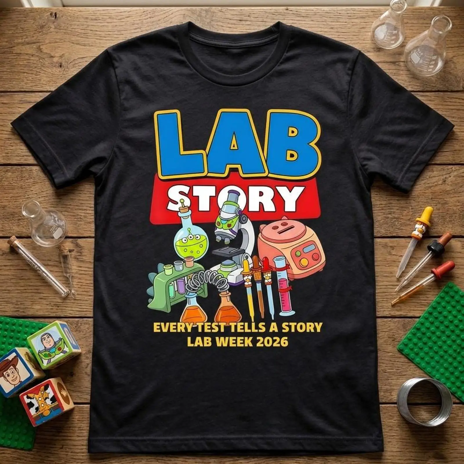 Medical Lab Humor - ラボウィーク 2026 Tシャツ 医療技術者 科学ユーモア すべてのテストは物語を語る