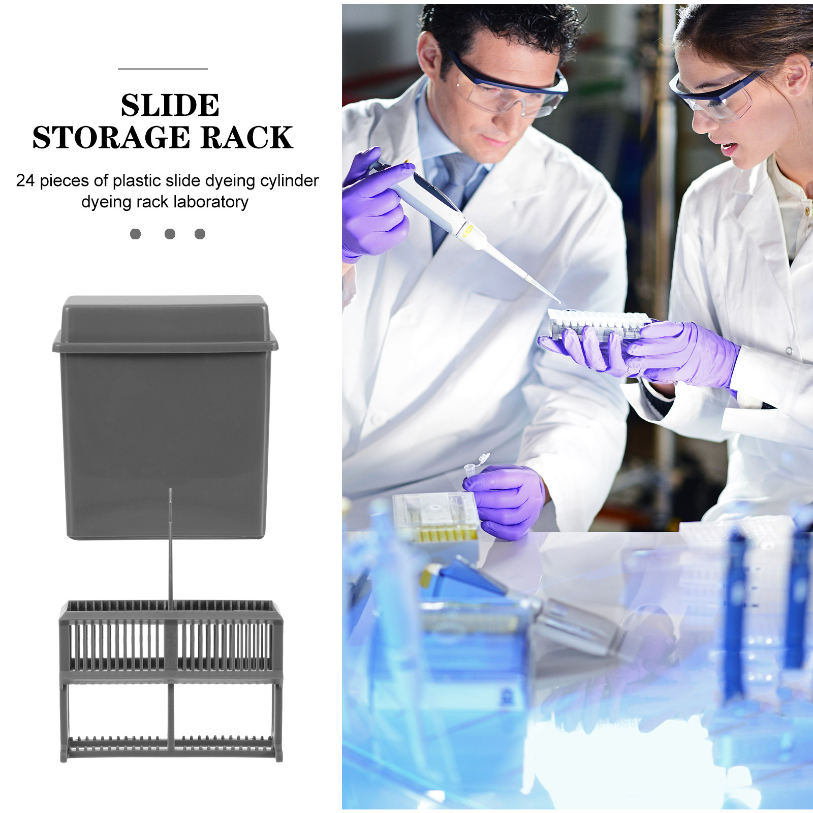 1セットの顕微鏡用スライド、染色用ラック、プラスチック製のス - Pathology Slide Storage のレビューと価格