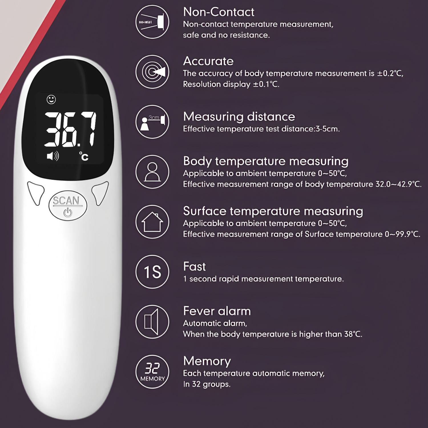医療用赤外線温度計 デジタル非接触式体温計 子供・大人用 発 - Pulse Oximeter のレビューと価格