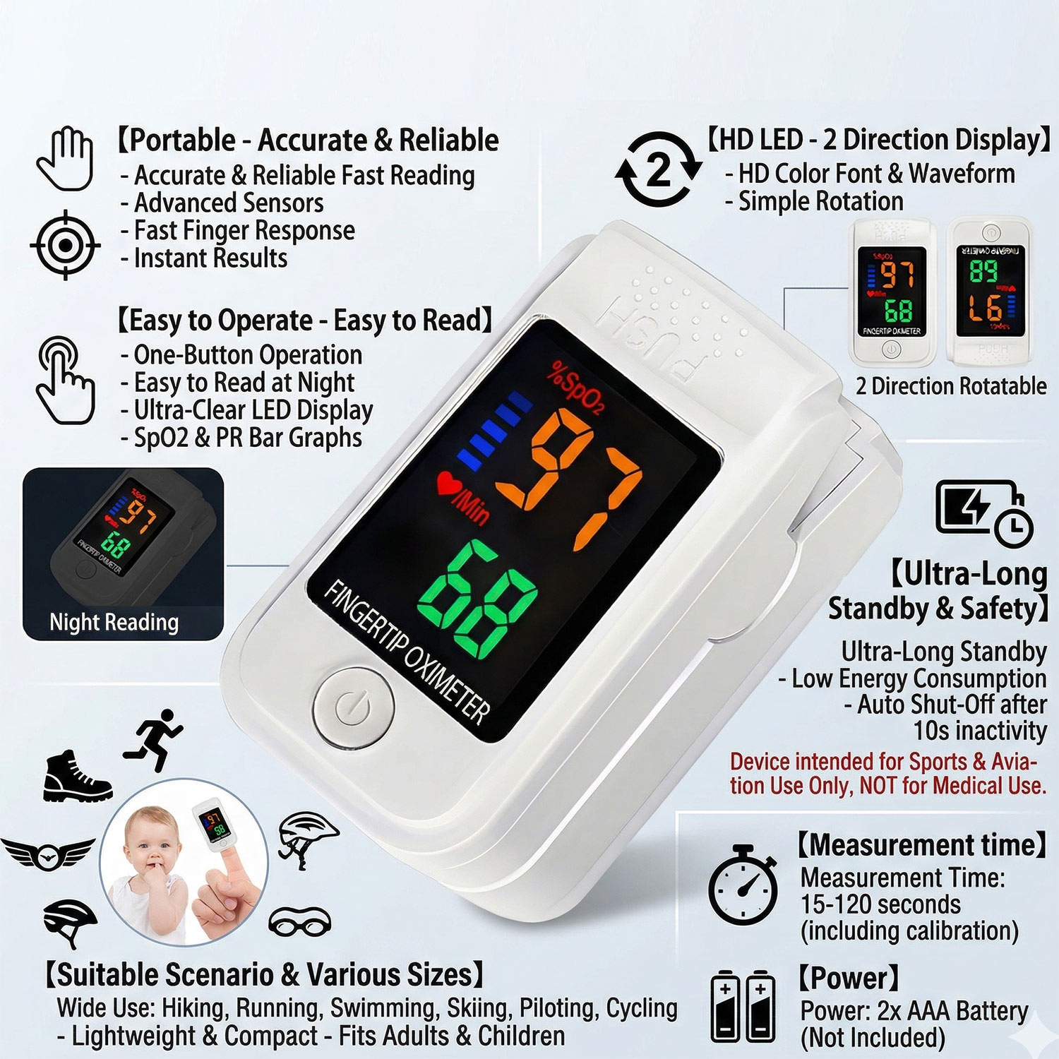 2-in-1 家庭用赤外線額温計 + 正確な指クリップ型パル - Pulse Oximeter のレビューと価格